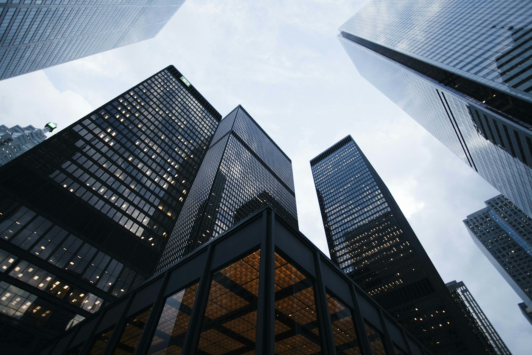 Commercial buildings in a city skyline
